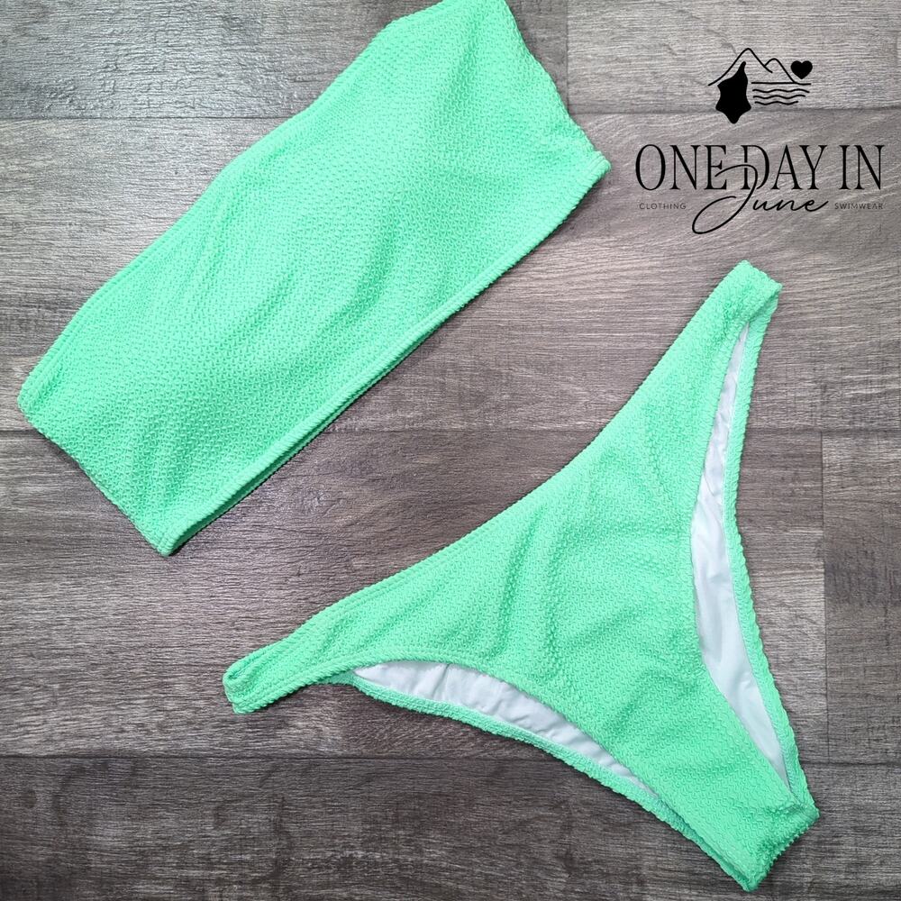 Charmo Smocked Bandeau Bikini Swimsuit Size XL